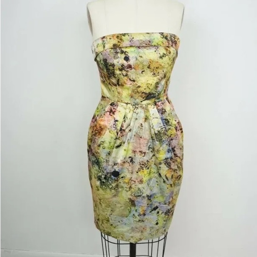 Anthropologie Mcginn Knightsbridge Cooling Magma Strapless Dress w/pockets Sz 6